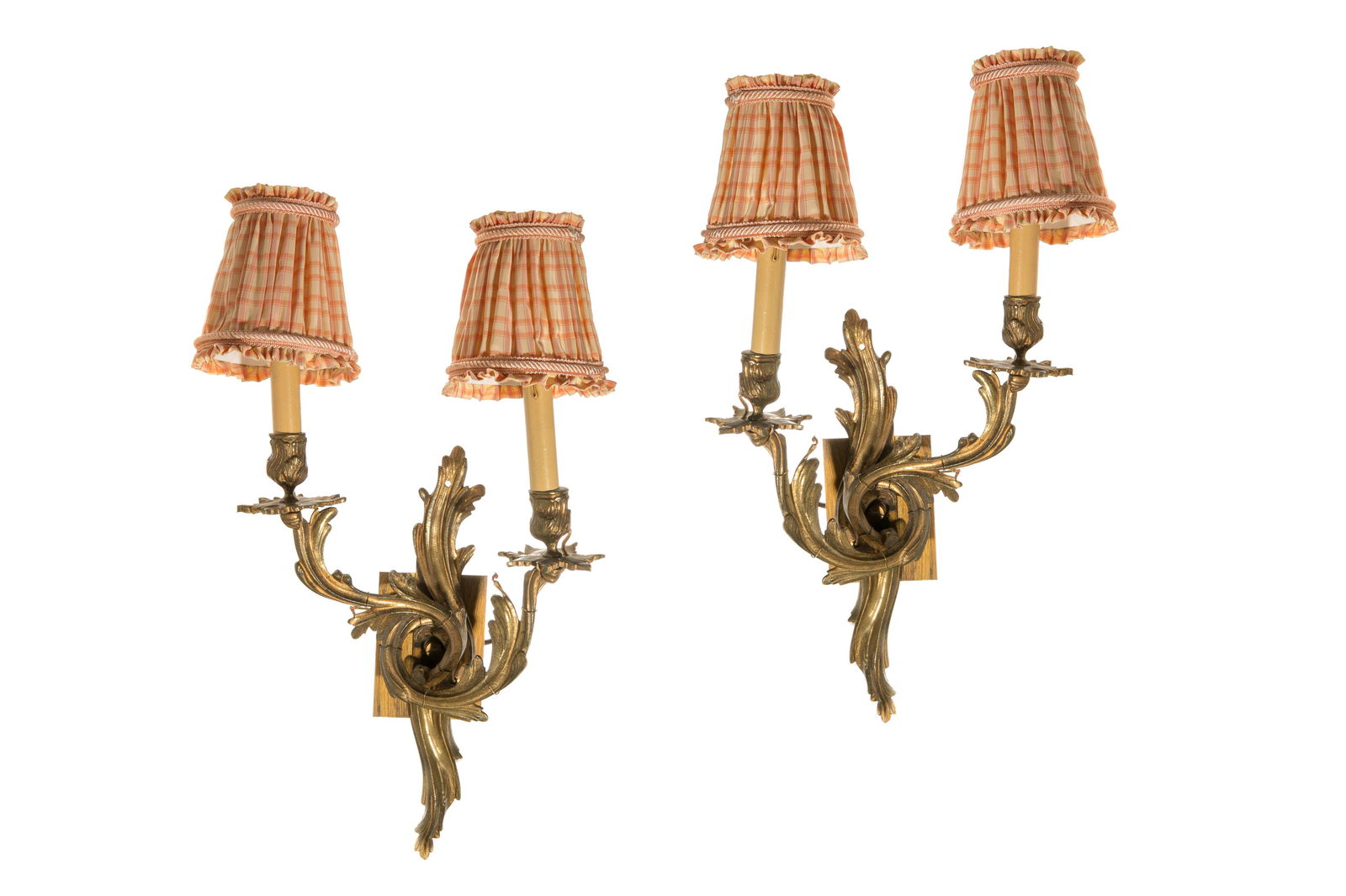 PAIR OF FRENCH ORMOLU WALL SCONCES (1 of 1)