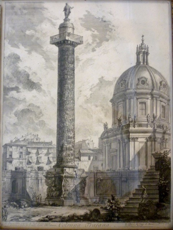 1178A: PIRANESI, GIOVANNI. COLONNA TRIANA 18thC ENGRAVI: 55 x 41.3 cm visible.