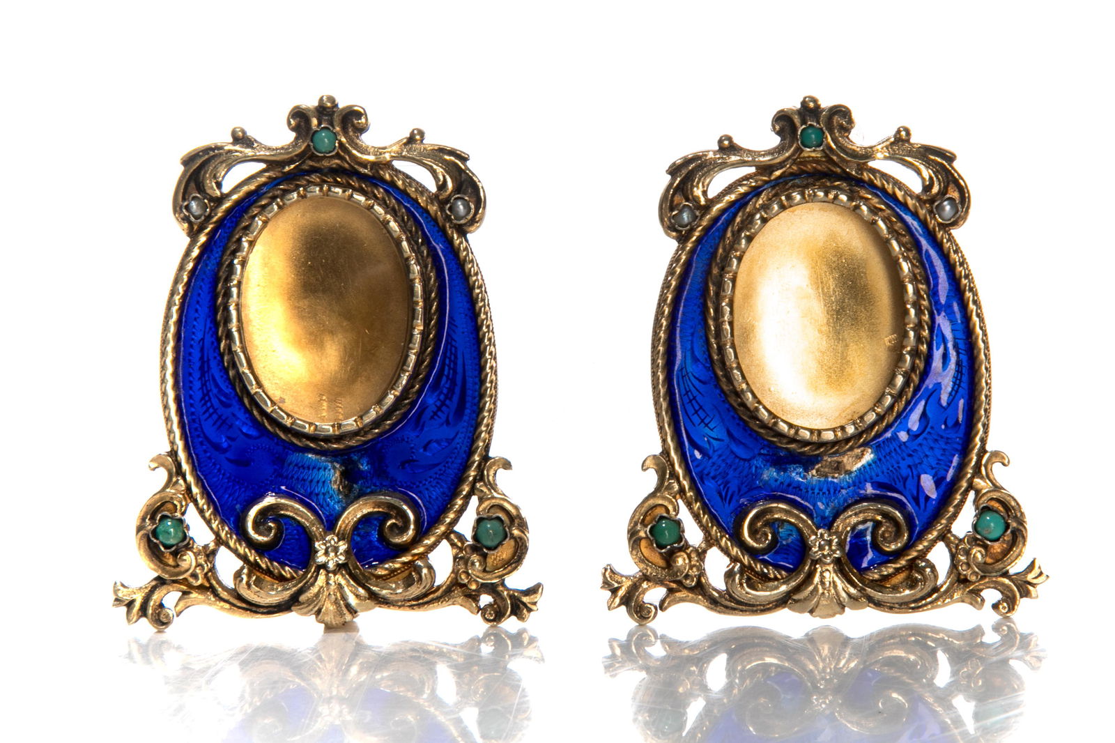 PAIR OF CONTINENTAL SILVER & ENAMEL PICTURE FRAMES (1 of 3)