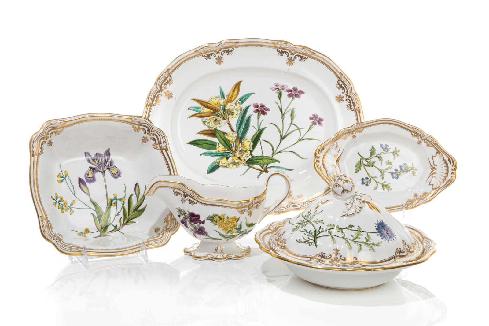 FOUR SPODE STAFFORD FLOWERS SERVING PIECES (1 of 4)
