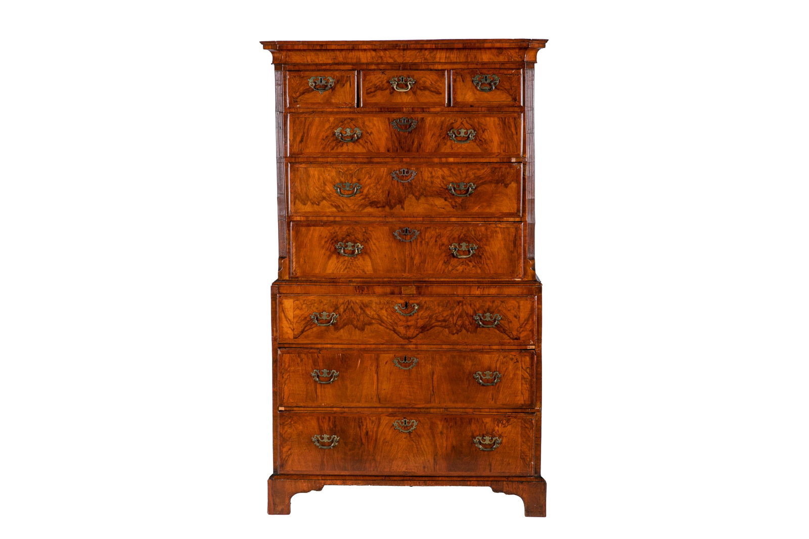 GEORGE II / III WALNUT CHEST ON CHEST (1 of 8)