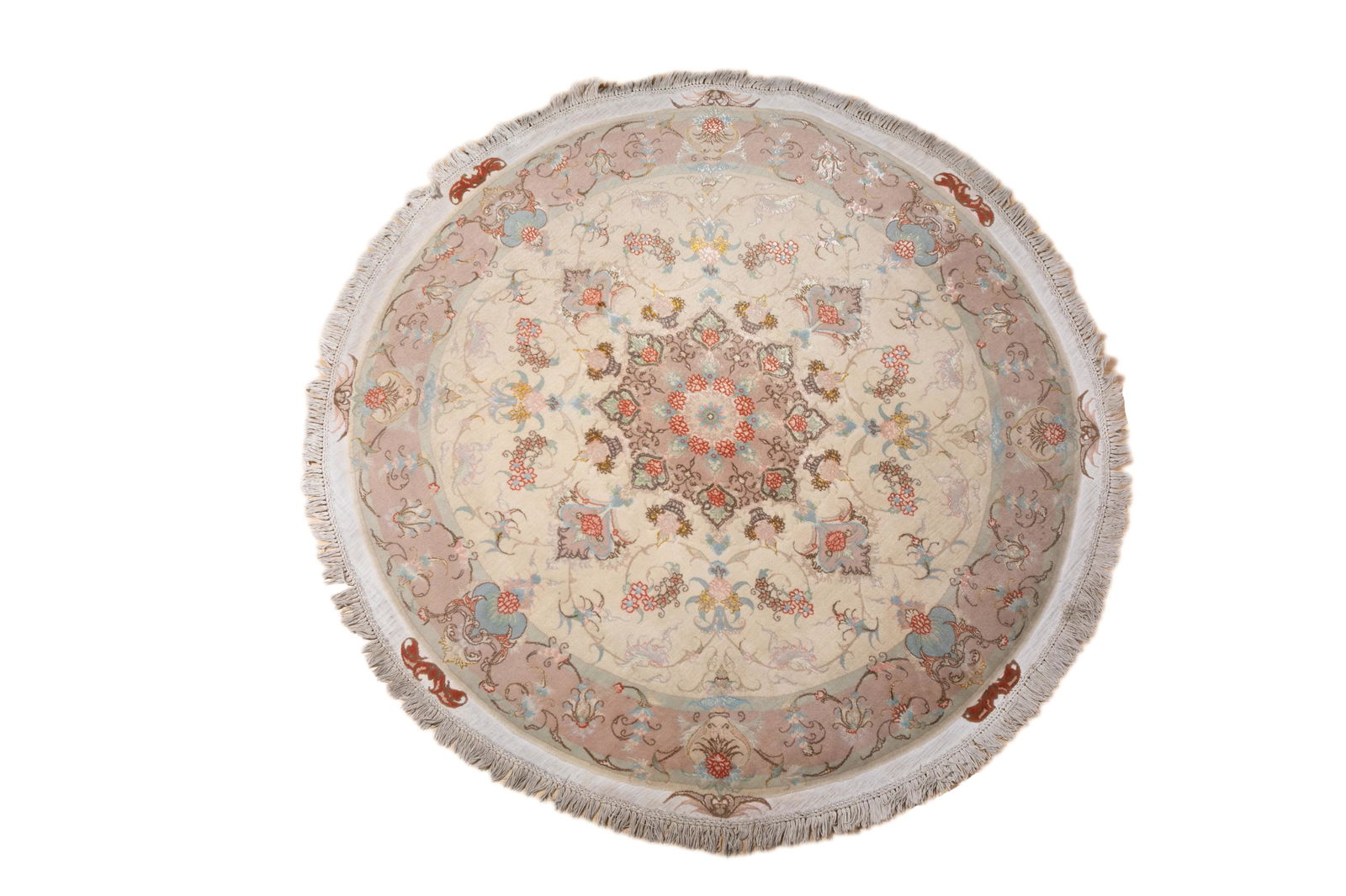 HAND KNOTTED TABRIZ ROUND AREA RUG (1 of 4)