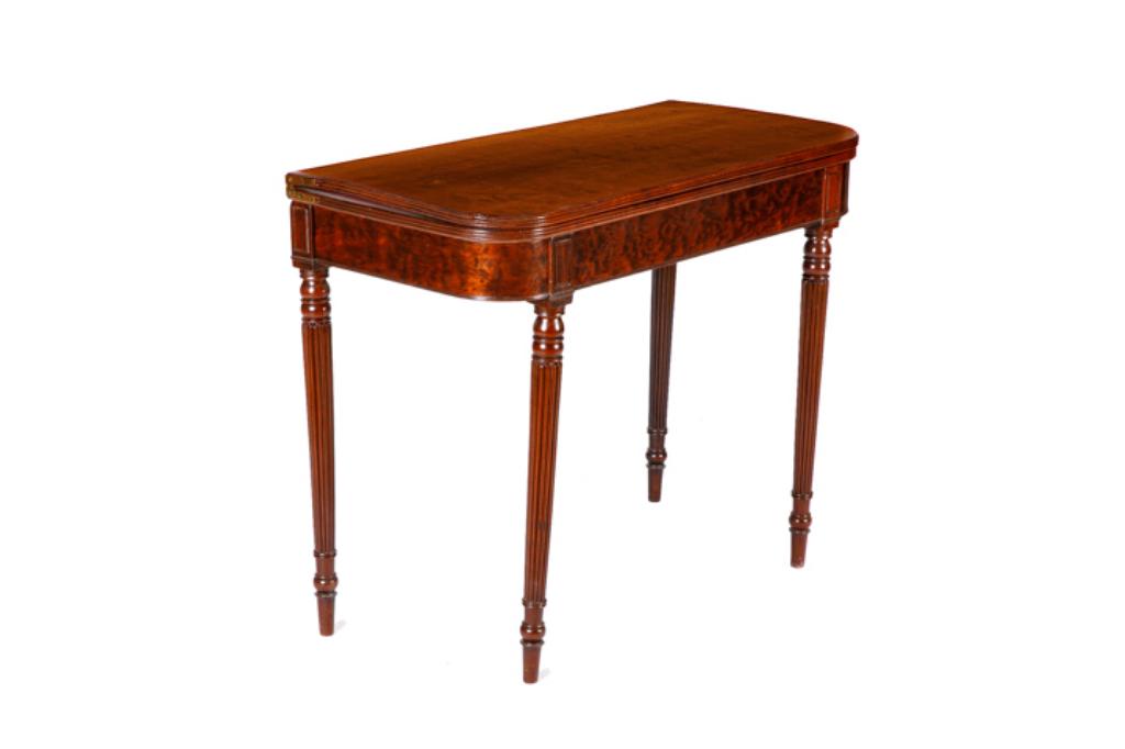 19th C ENGLISH MAHOGANY GAMES TABLE (1 of 4)