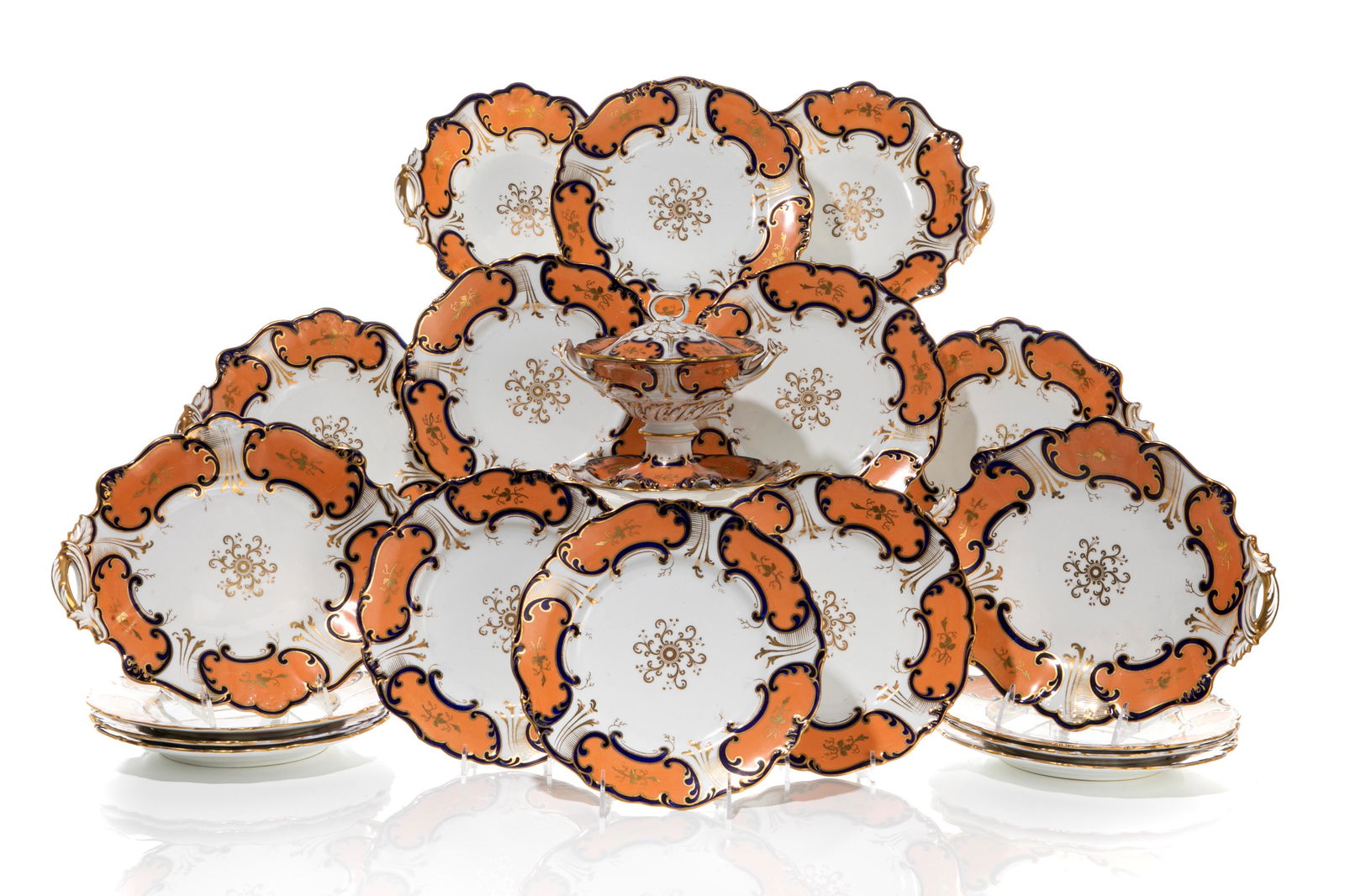 19 PCS ENGLISH PORCELAIN DESSERT SERVICE (1 of 3)