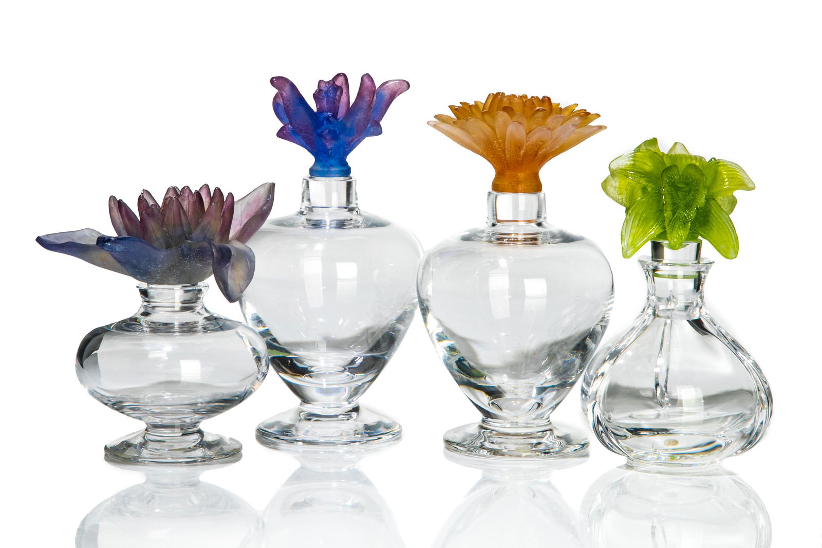 FOUR DAUM NANCY GLASS SCENT BOTTLES (1 of 2)