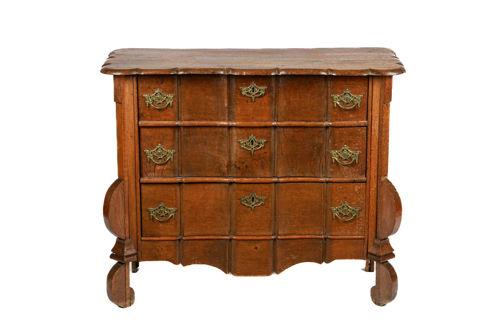 19th C DUTCH OAK CHEST OF DRAWERS (1 of 5)