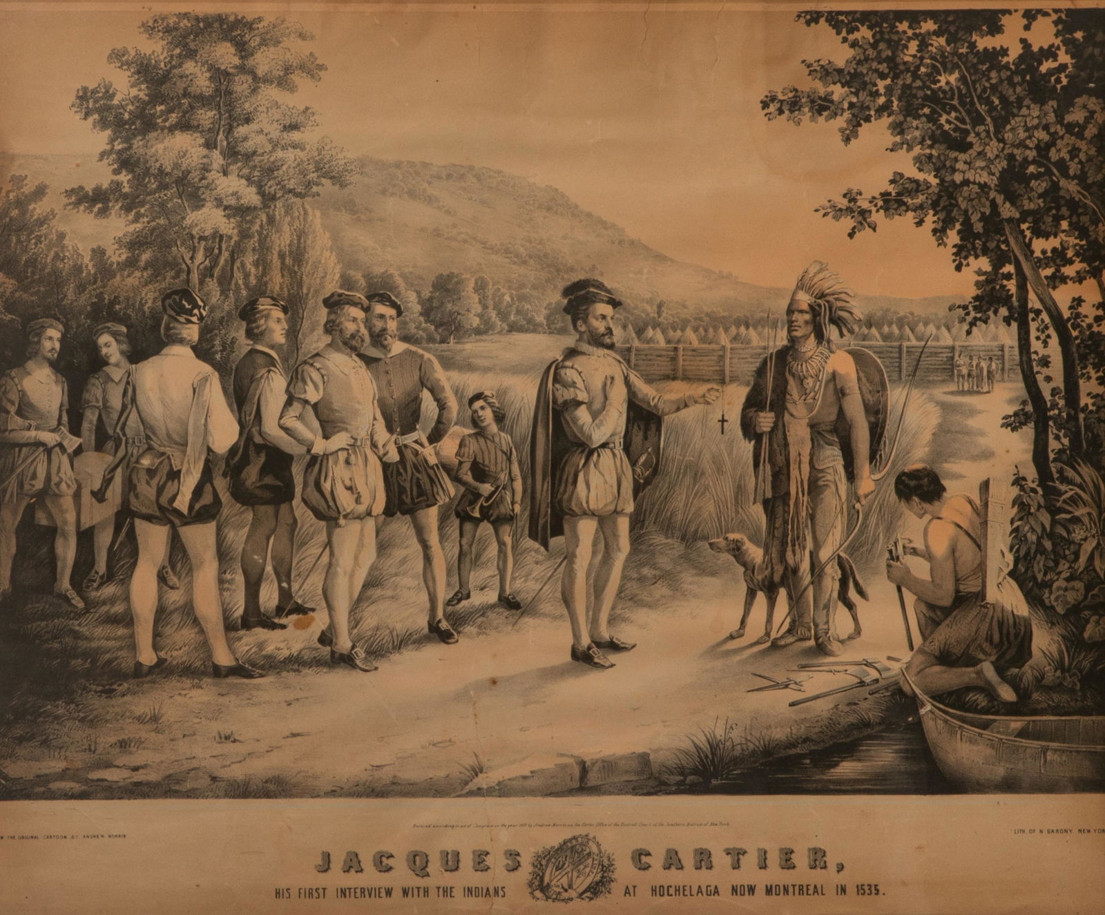 JACQUES CARTIER HOCHELAGA MONTREAL ENGRAVING (1 of 3)