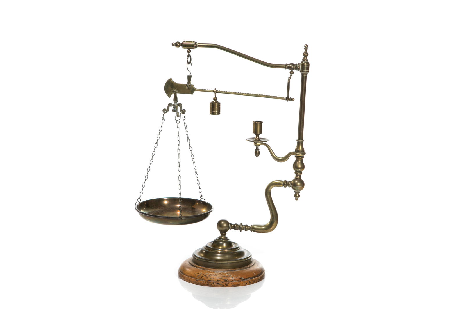 VICTORIAN BRASS HANGING SCALE (1 of 5)