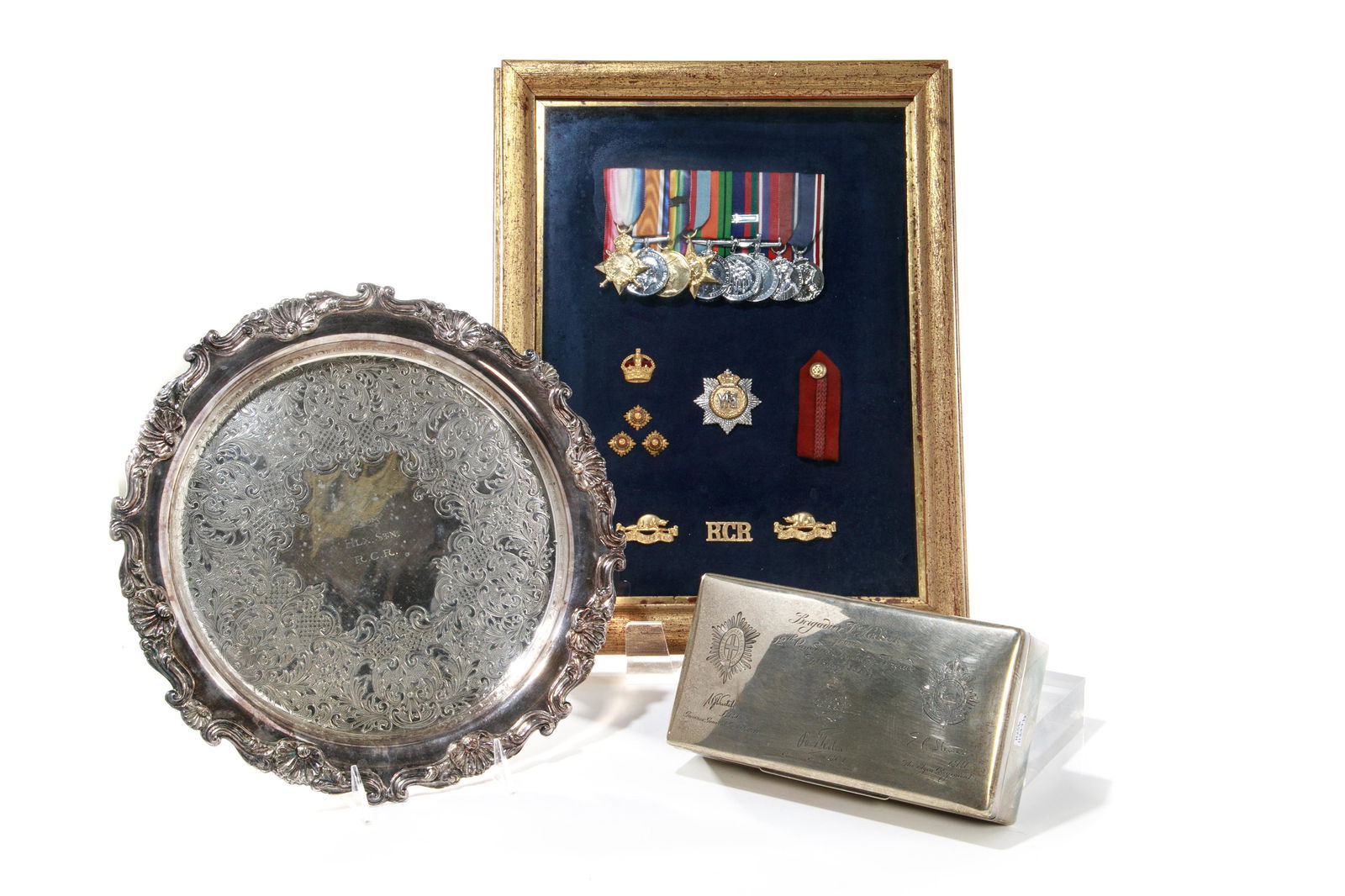 FRAMED MEDALS, SP SALVER, SILVER PRESENTATION BOX (1 of 6)