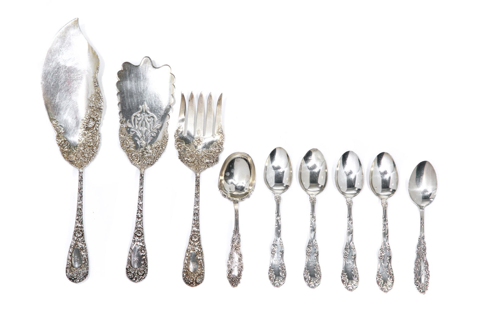 8 PCS OLMSTEAD & HURDMAN CANADIAN SILVER, 469g (1 of 4)