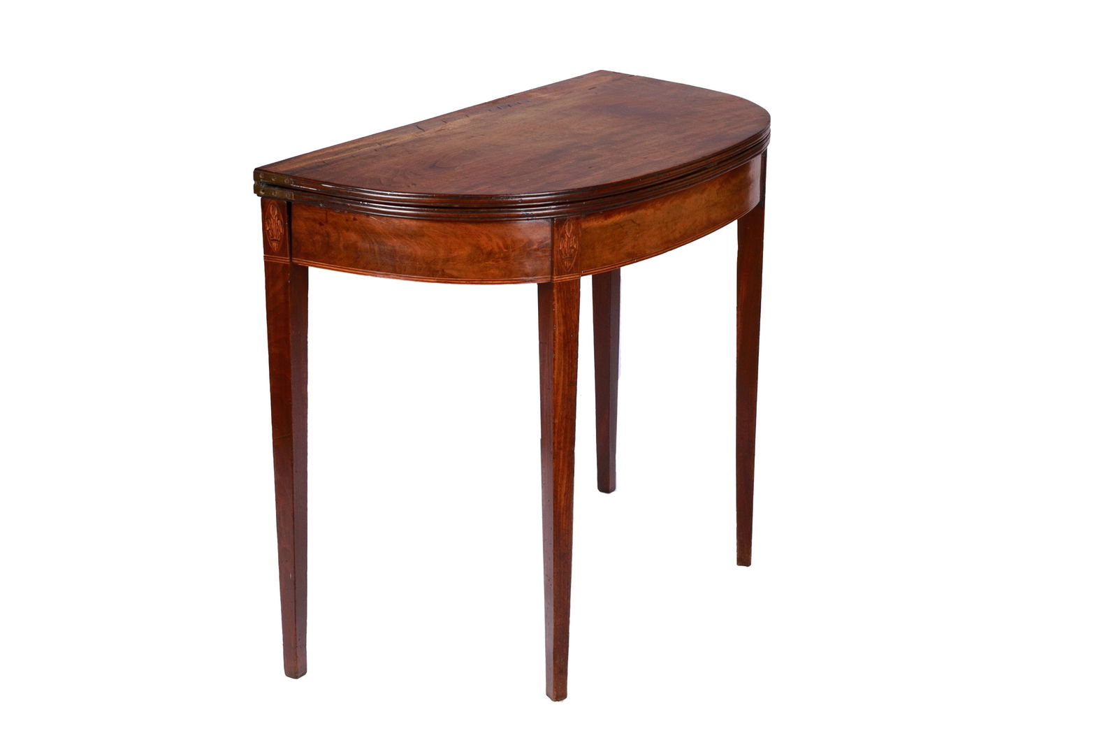 GEORGE III MAHOGANY DEMI LUNE TEA TABLE (1 of 6)