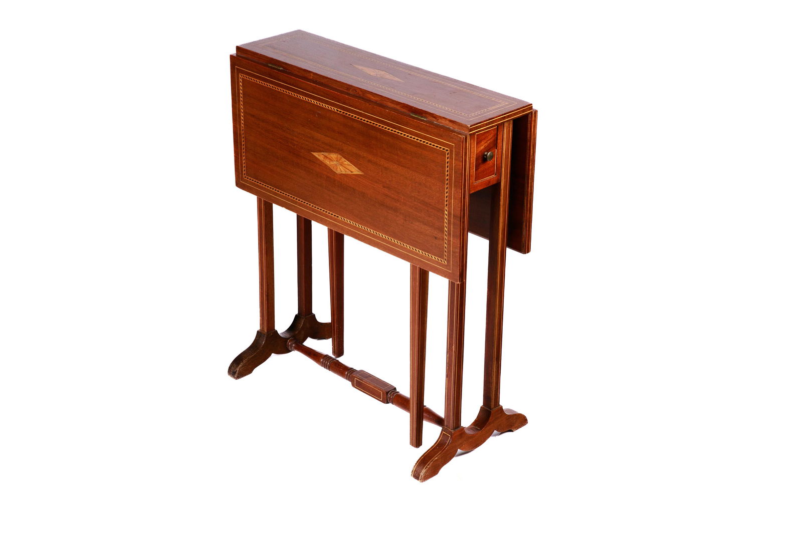 SMALL EDWARDIAN MAHOGANY DROP LEAF SIDE TABLE (1 of 7)