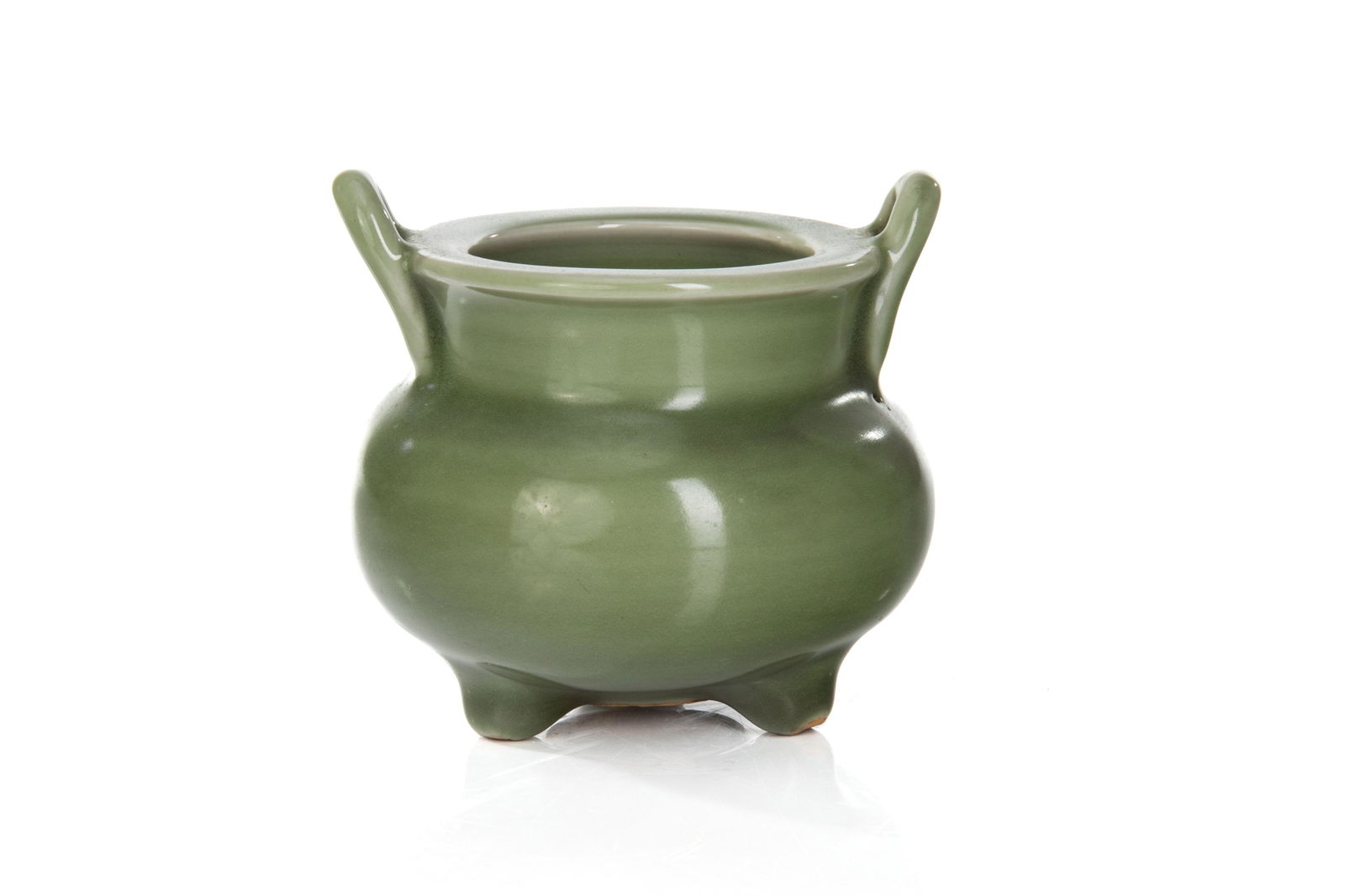 CHINESE CELADON POTTERY TRIPOD CENSER (1 of 3)