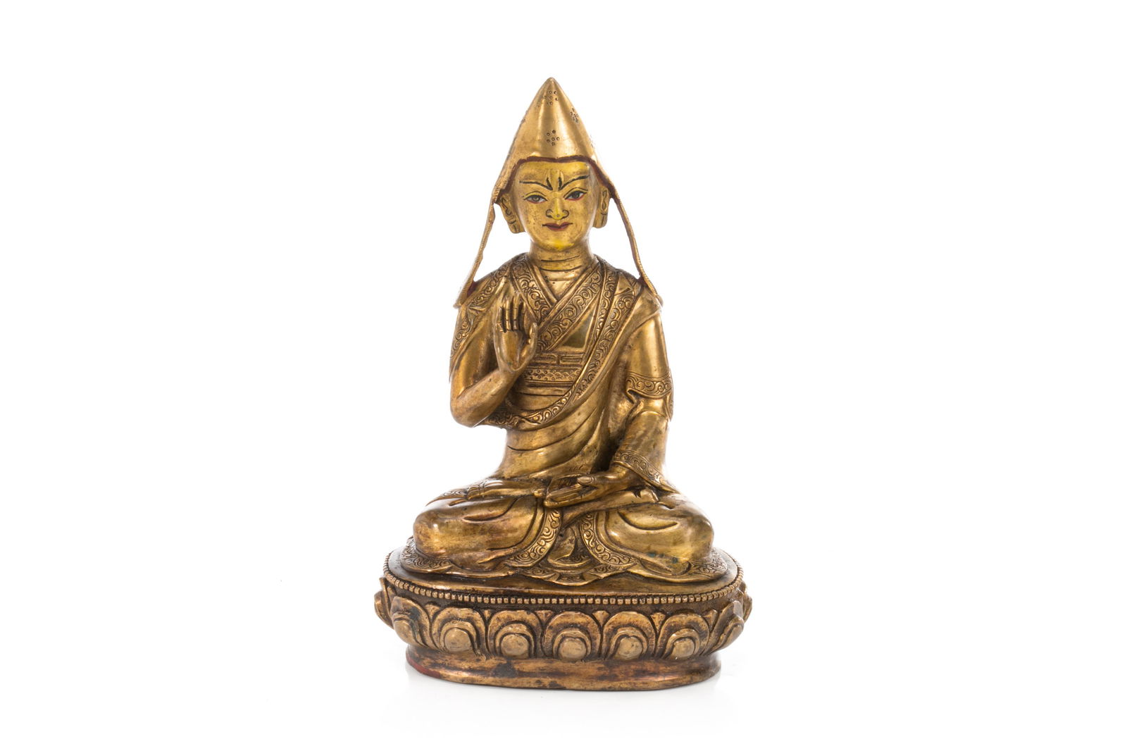 GILT BRONZE TIBETAN LAMA (MONK) (1 of 6)