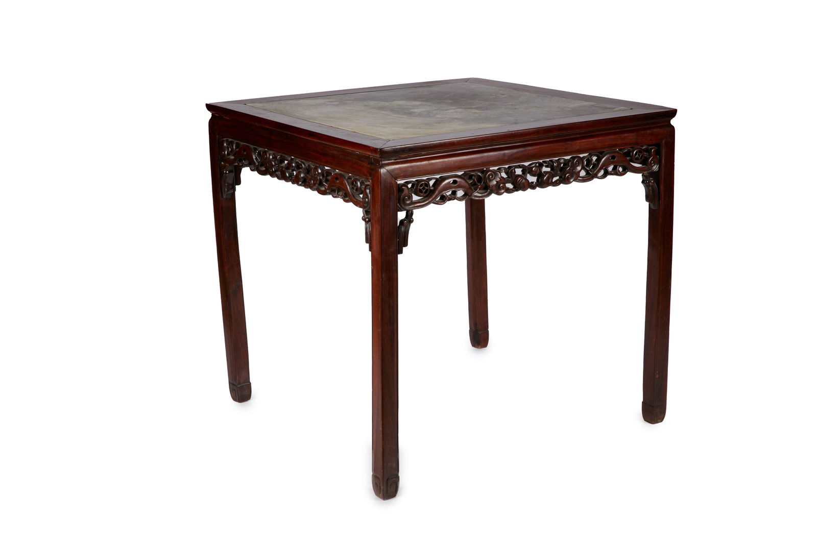 CHINESE MARBLE TOP SQUARE TABLE (1 of 4)