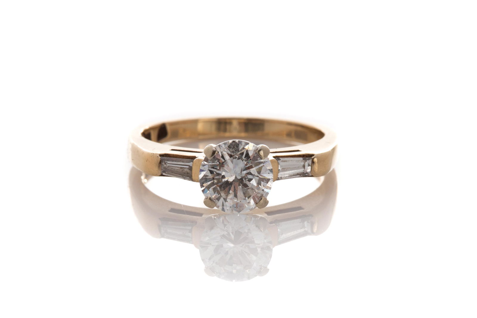 14K YELLOW GOLD & DIAMOND SOLITAIRE RING, 3g (1 of 4)