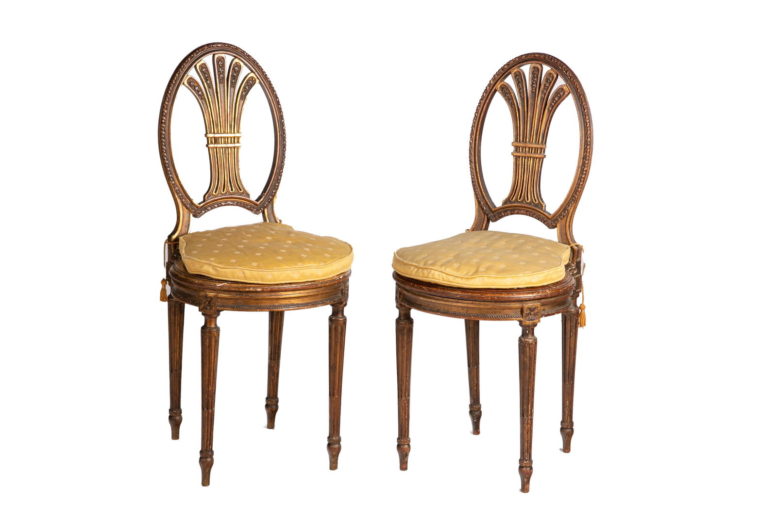 PAIR OF SMALL CARVED & PAINTED FRENCH CHAIRS (1 of 6)