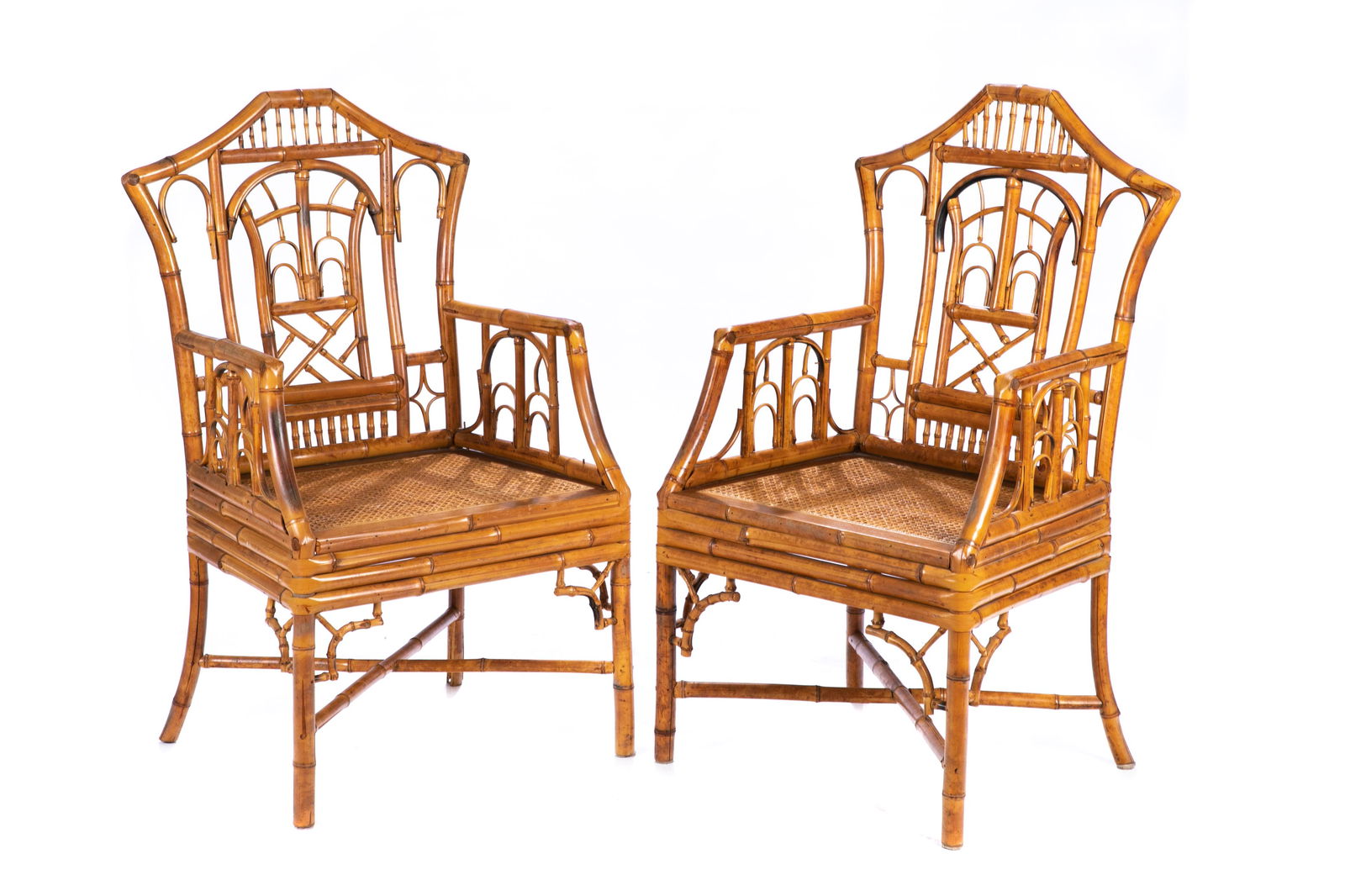 PAIR OF ANTIQUE BAMBOO ARMCHAIRS (1 of 5)
