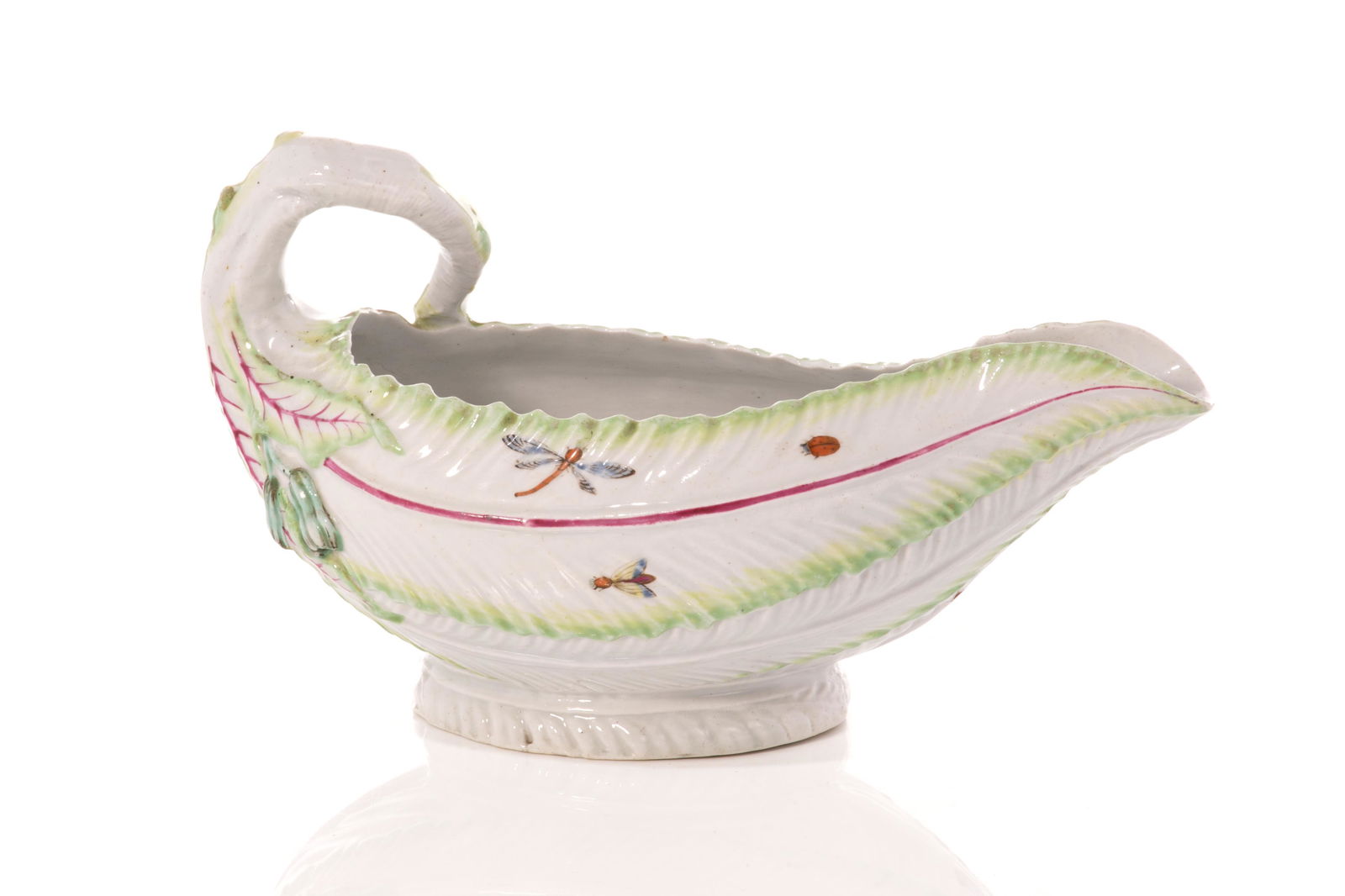 FIRST PERIOD WORCESTER LETTUCE LEAF SAUCE BOAT (1 of 5)