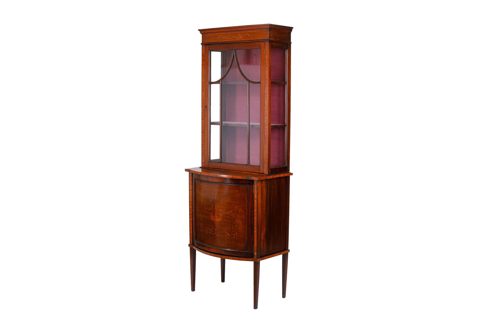 EDWARDIAN INLAID DISPLAY CABINET (1 of 3)