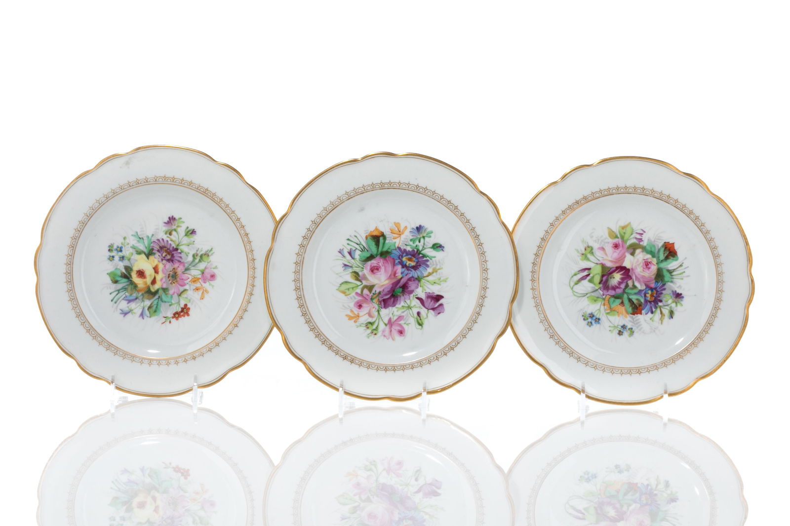 THREE 19th C RUSSIAN PORCELAIN PLATES (1 of 5)