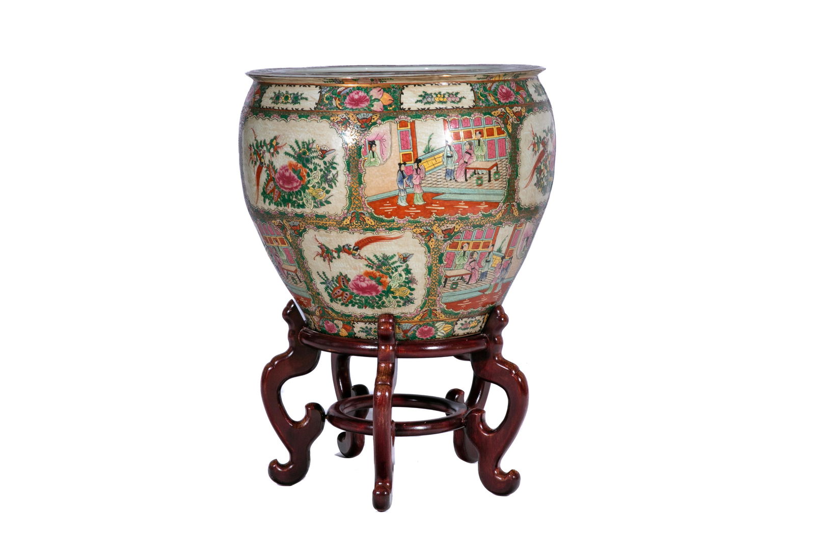 DECORATIVE CHINESE FAMILLE ROSE FISHBOWL (1 of 7)