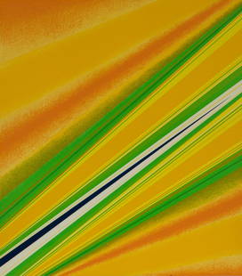 RITA LETENDRE (Canadian, 1928-2021): Aviva 25th Anniversary Art Show, Simpson’s Arcadian Court, Wed. April 13, 1977. Screenprint in colours Signed and numbered 160/250 Size: 24.75 x 21.75 in. (image)