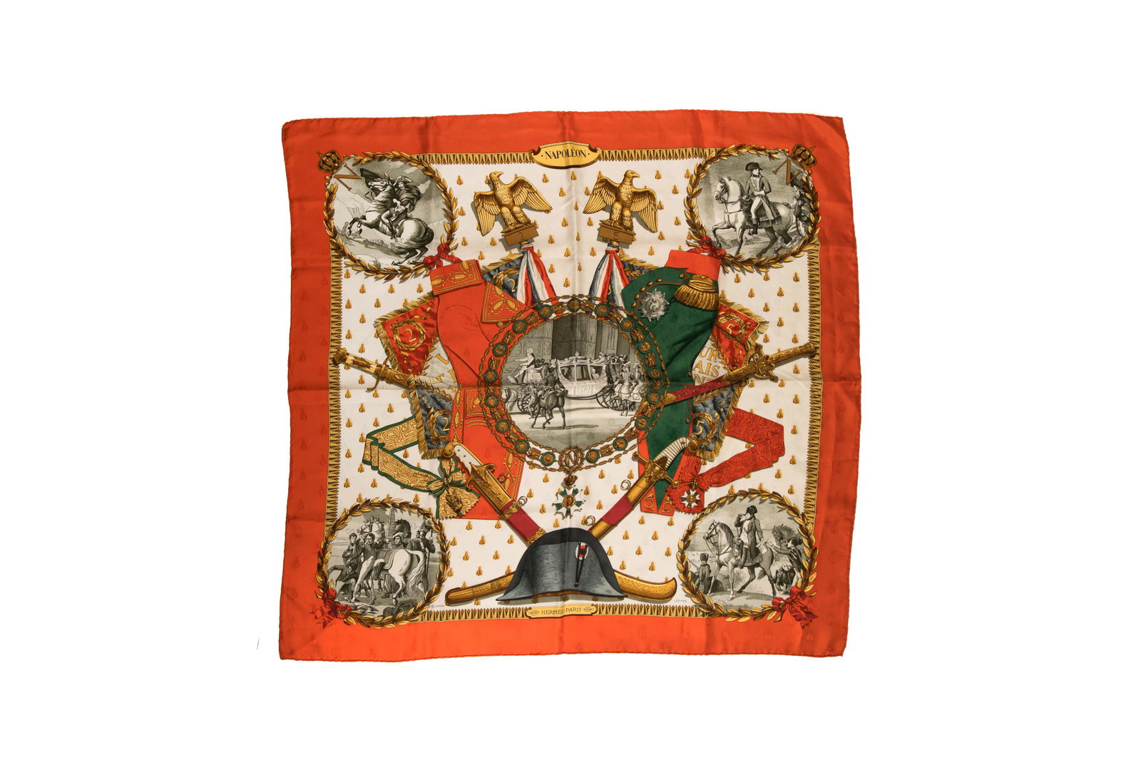 HERMES SILK JACQUARD NAPOLEON PATTERN SCARF (1 of 5)