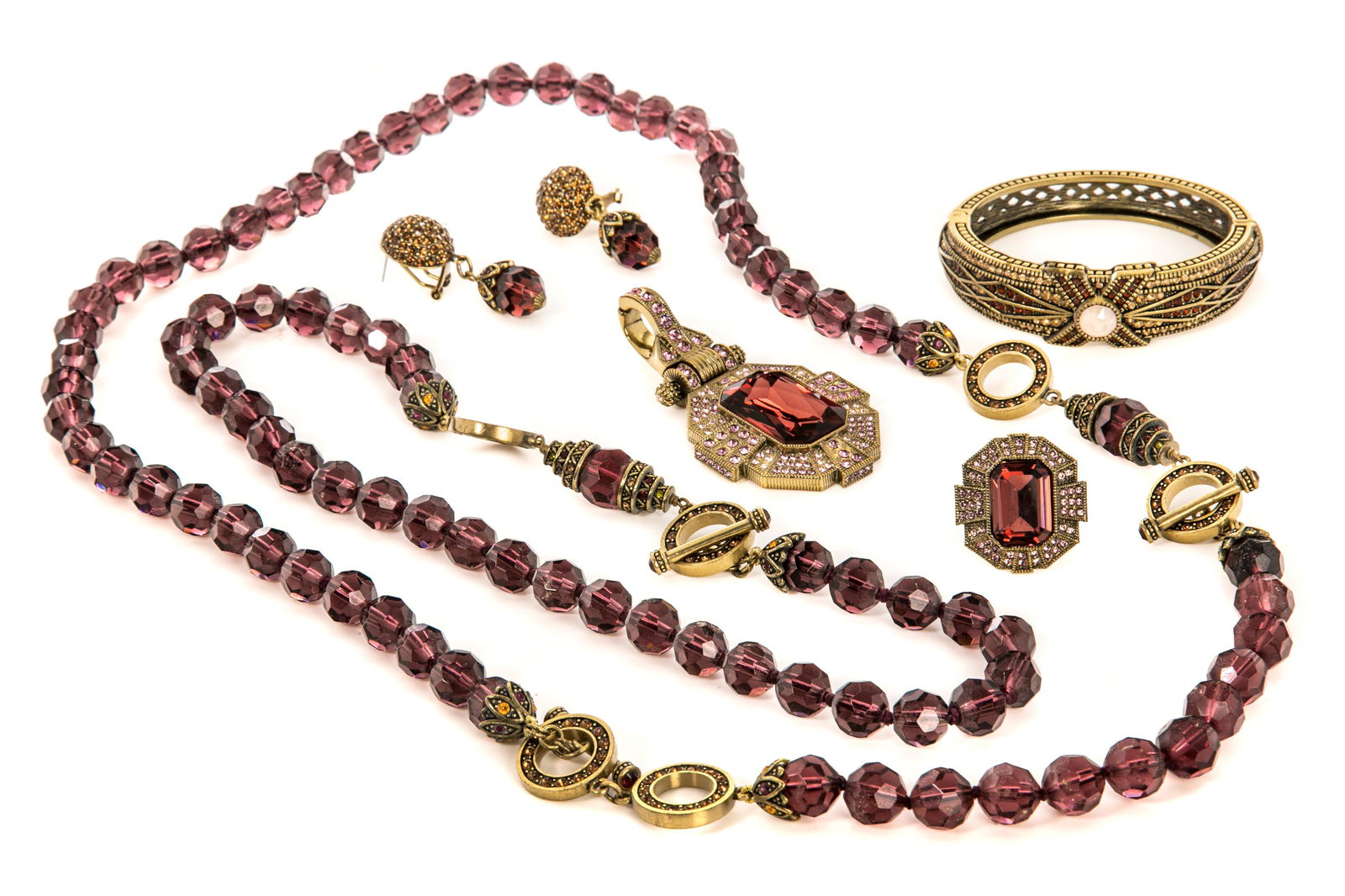 HEIDI DAUS DARK PURPLE COSTUME JEWELLERY (1 of 1)