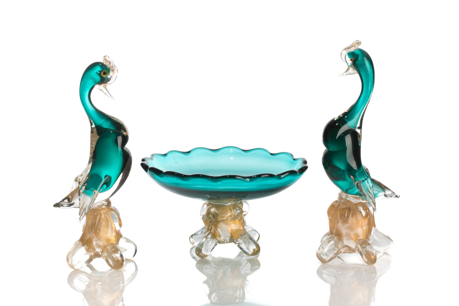 THREE PCS MURANO GLASS GARNITURE SET (1 of 4)