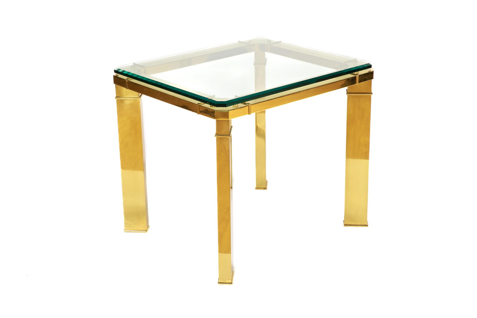 VINTAGE BRASS & GLASS SIDE TABLE (1 of 5)