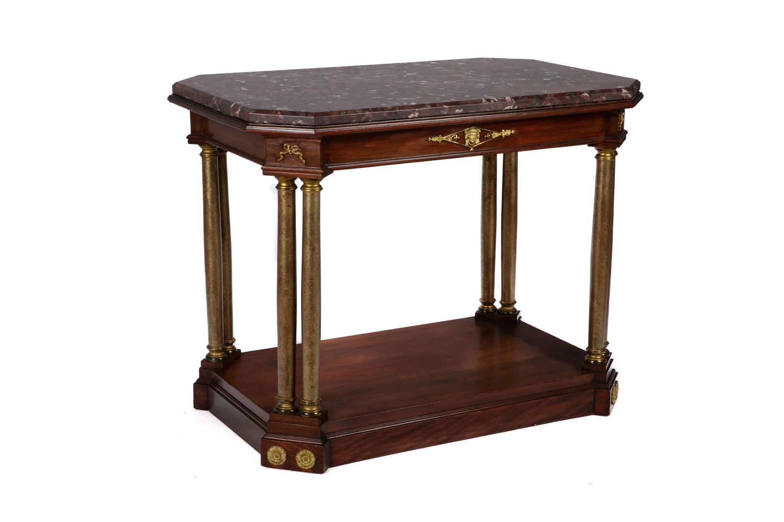 FRENCH MARBLE TOP HALL TABLE (1 of 1)