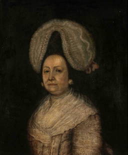 18th C PORTRAIT OF A LADY IN CAP: Circle of Allan Ramsay (Scottish, 1713-1784) Oil on canvas Size: 30 x 25 in.