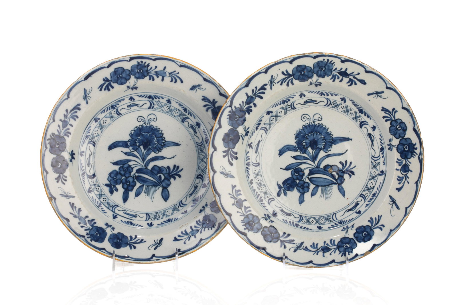 PAIR OF DELFT POTTERY CHARGERS (1 of 6)