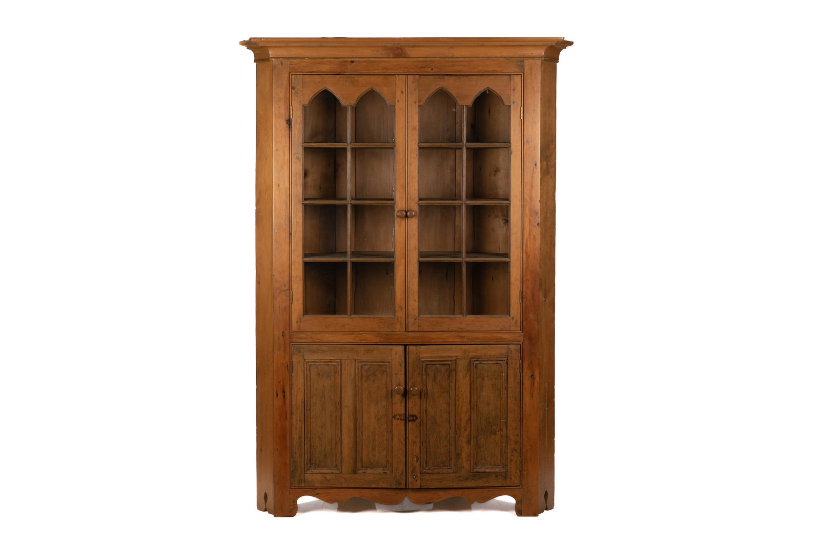 LARGE ANTIQUE CANADIANA PINE CORNER CUPBOARD (1 of 2)