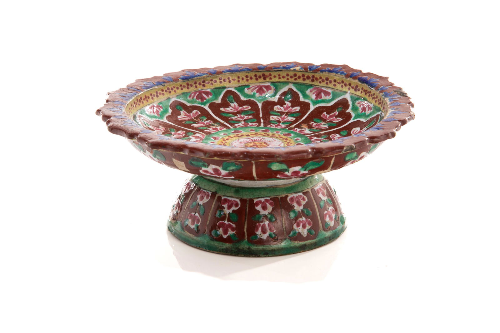 CHINESE EXPORT BENCHARONG POTTERY STEM PLATE (1 of 5)