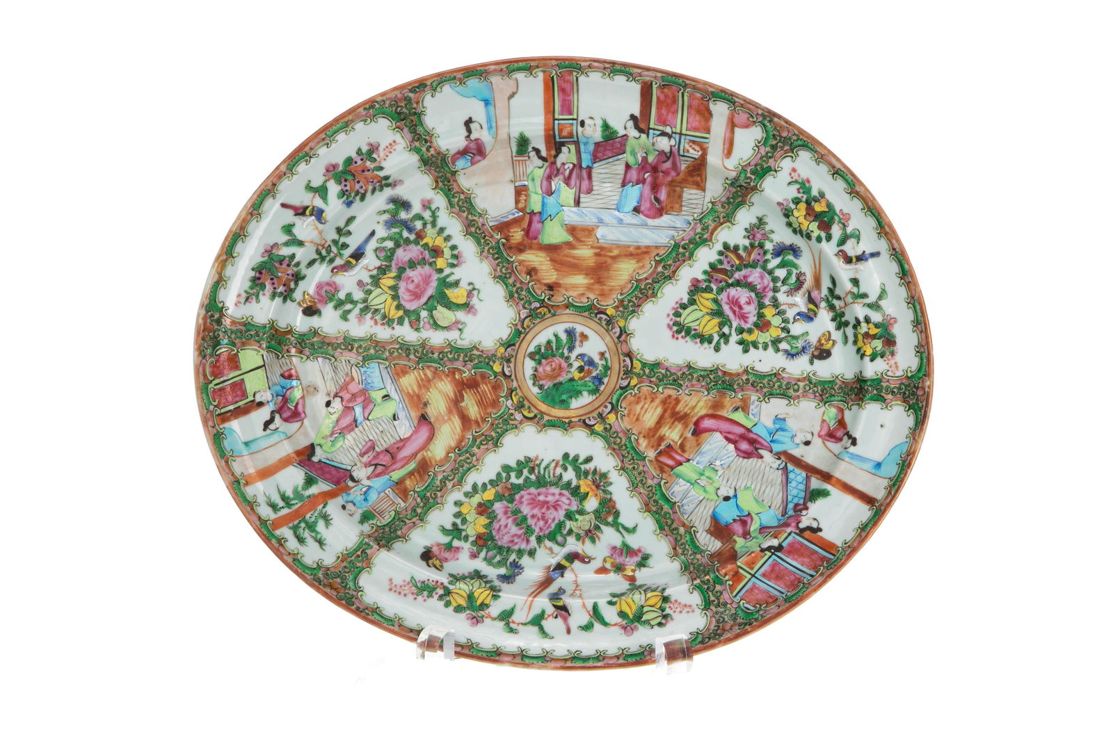LARGE CHINESE CANTON ENAMEL PORCELAIN PLATTER (1 of 6)