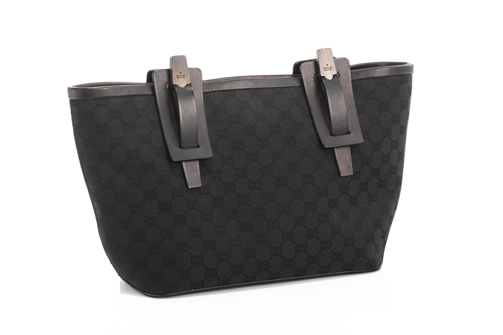 GUCCI BLACK MONOGRAM HANDBAG (1 of 5)