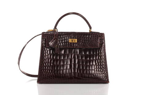 Hermes Paris Vintage Shoulder Crocodile Hand Bag. Hermes 