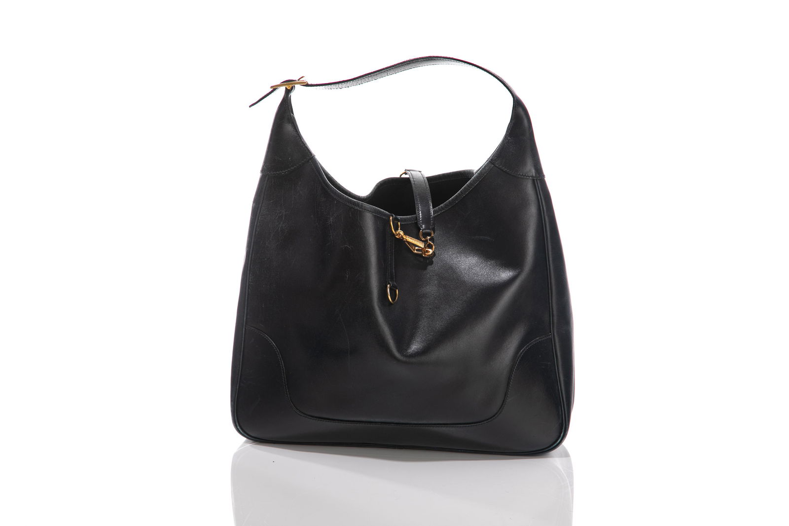 VINTAGE HERMES INDIGO LEATHER TRIM II SHOULDER BAG (1 of 4)