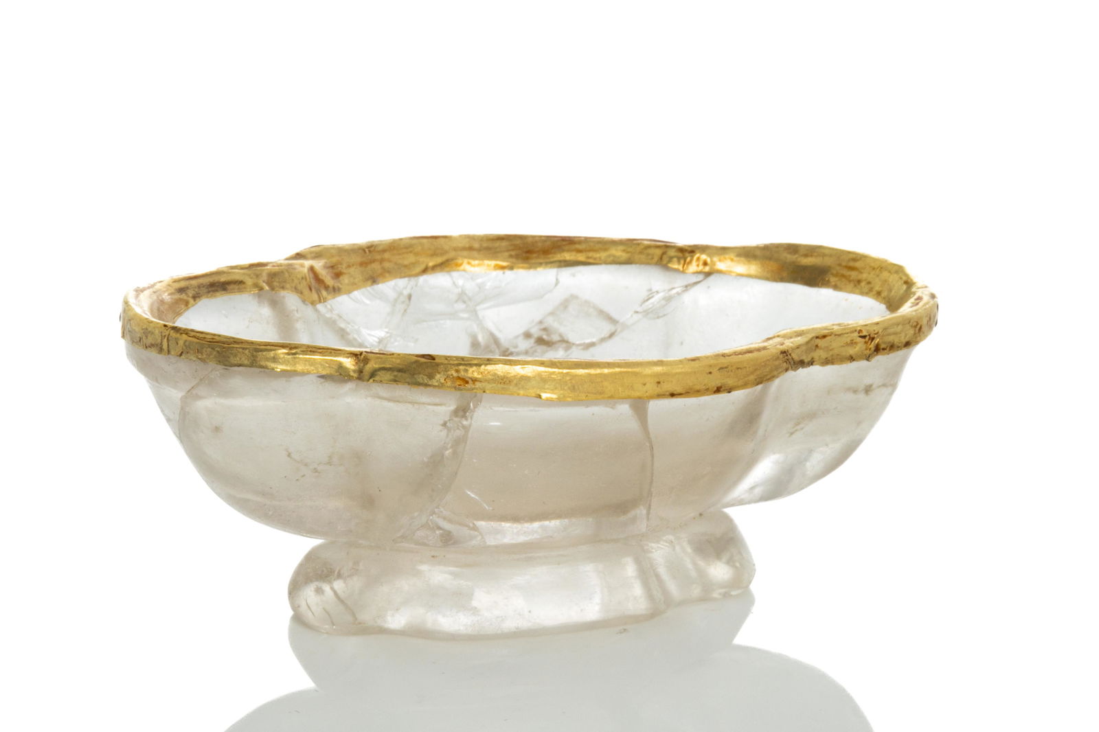 RARE LOBED ROCK CRYSTAL SNUFF DISH (1 of 5)