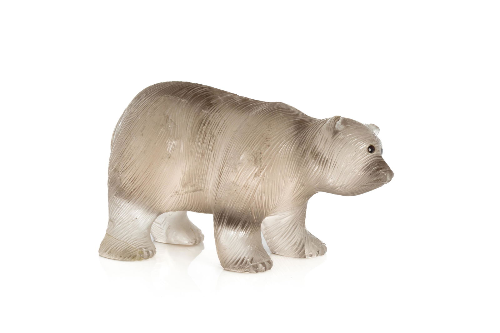 RUSSIAN CARVED ROCK CRYSTAL STANDING BEAR (1 of 4)
