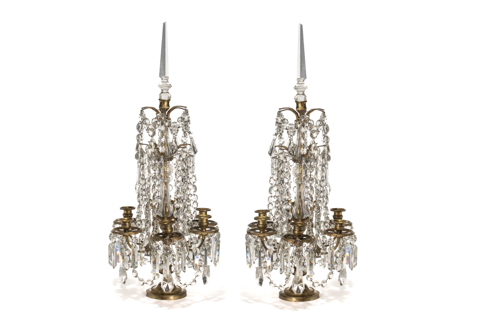 PAIR OF FRENCH CUT GLASS CANDELABRAS (1 of 1)