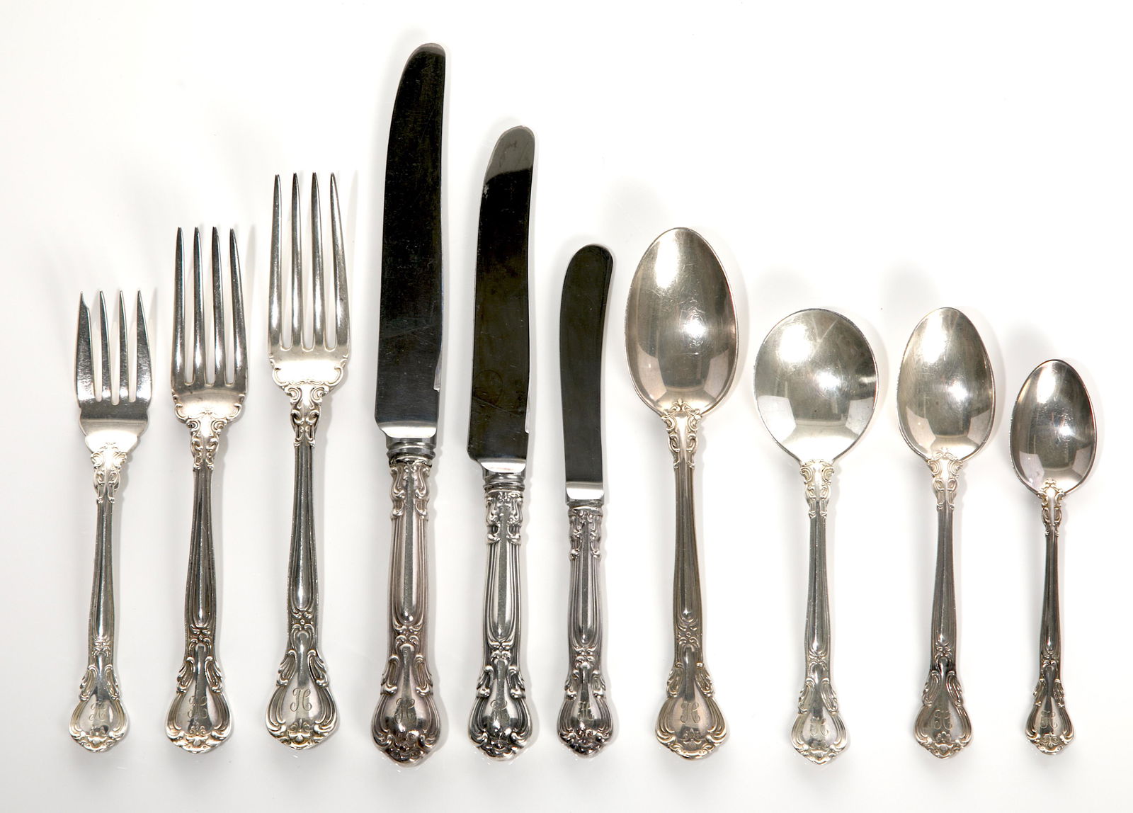 96 PCS BIRKS SILVER FLATWARE SERVICE, 2,806g (1 of 1)