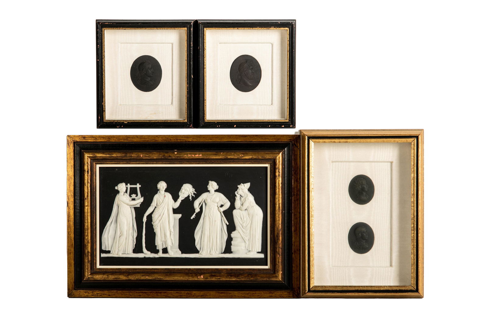 FOUR 19th C WEDGWOOD PORCELAIN CAMEO PLAQUES (1 of 5)