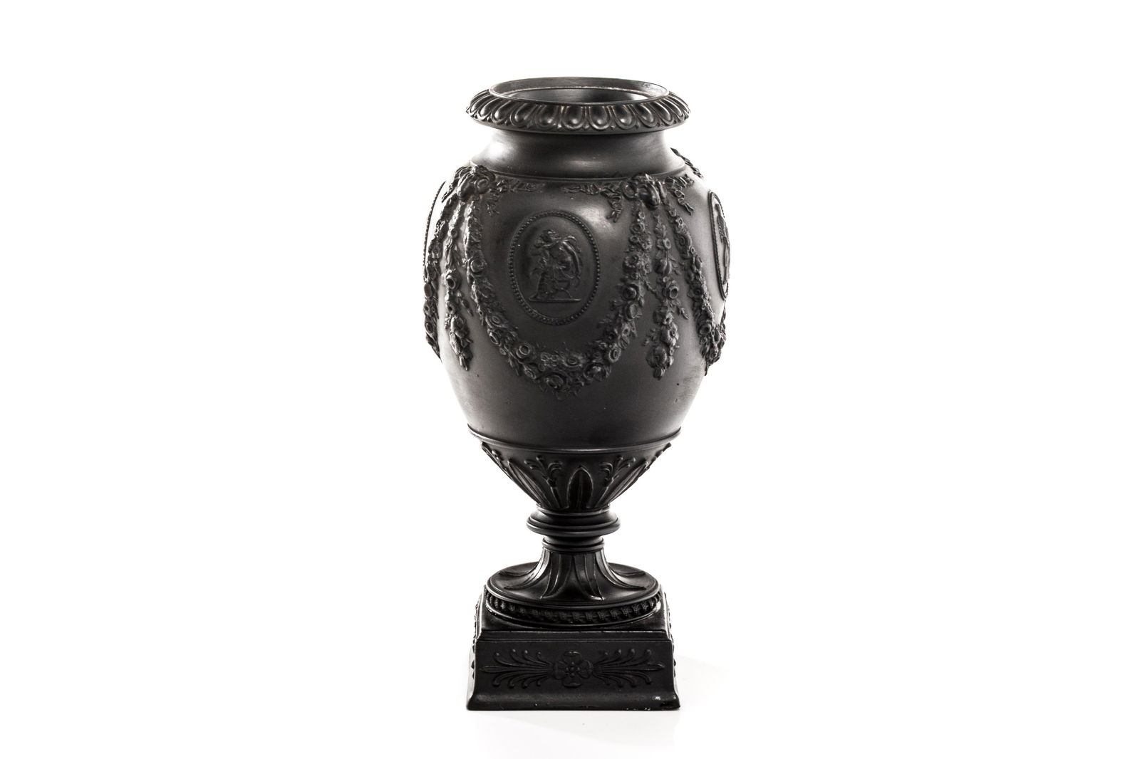 19th C WEDGWOOD BASALT PORCELAIN URN (1 of 6)