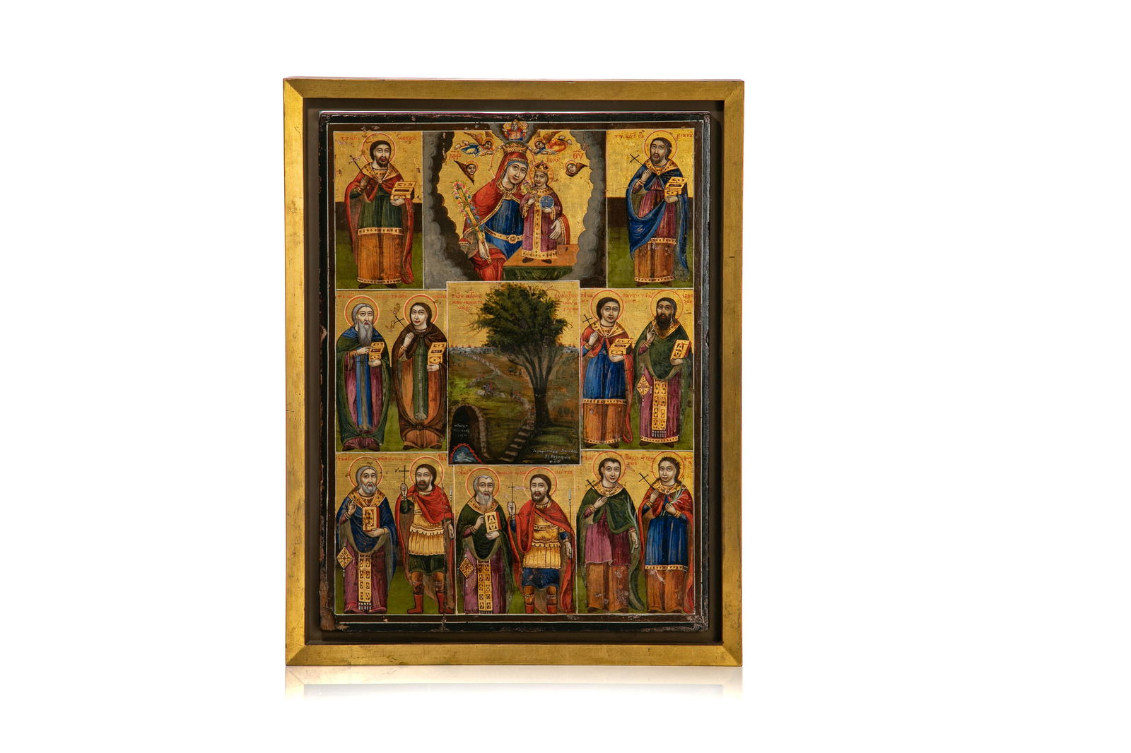 EARLY 19th C GREEK ORTHODOX WOODEN ICON (1 of 3)