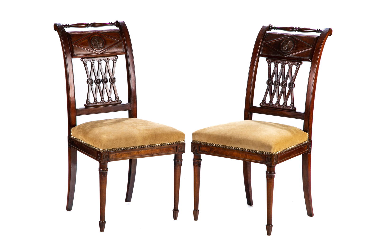 PAIR OF ANTIQUE FRENCH DIRECTOIRE CHAIRS (1 of 5)