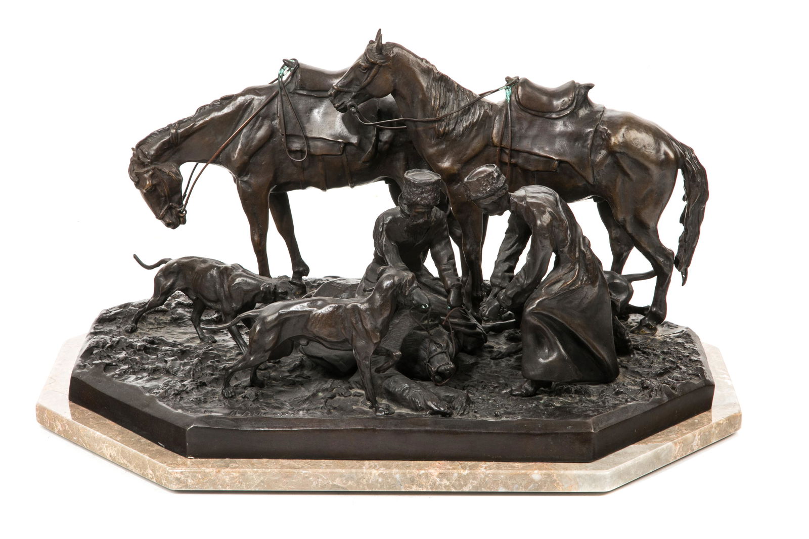 RUSSIAN BRONZE FIGURAL GROUP (1 of 5)