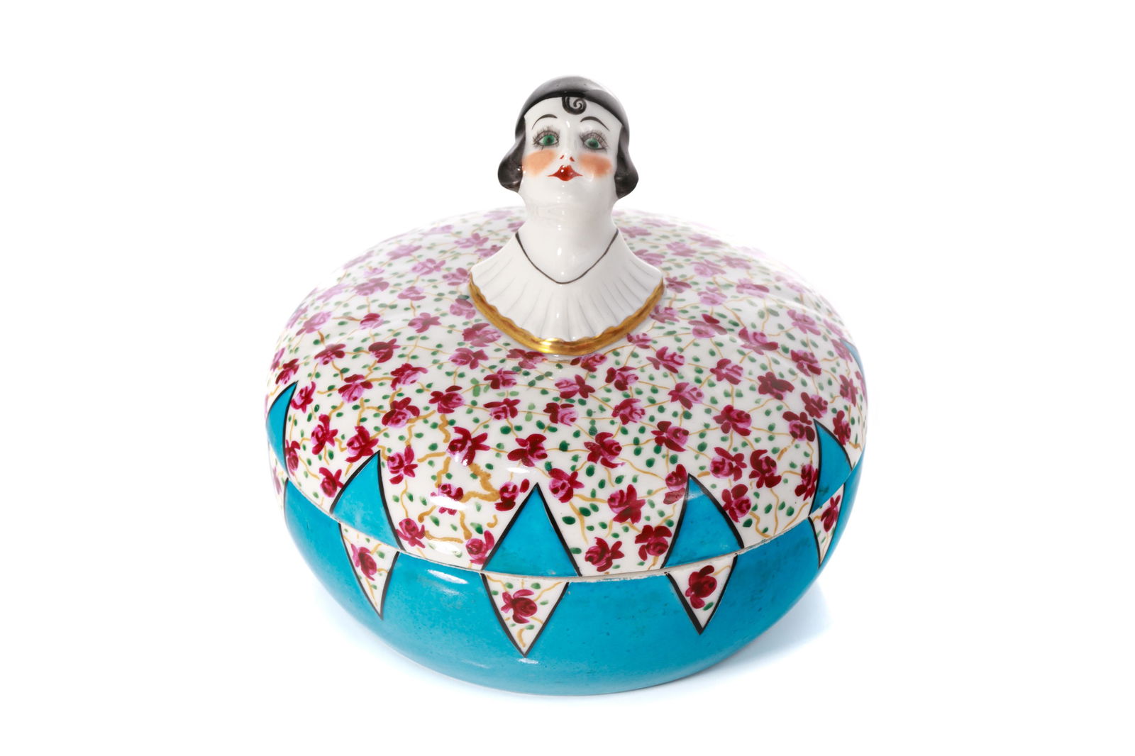 FRENCH LIMOGES PORCELAIN FIGURAL POWDER BOX (1 of 5)